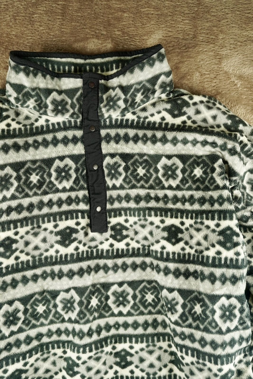 L.L. Bean Vintage LL Bean Printed Aztec Southwestern Snap Fleece Size US XL / EU 56 / 4 - 1 Thumbnail