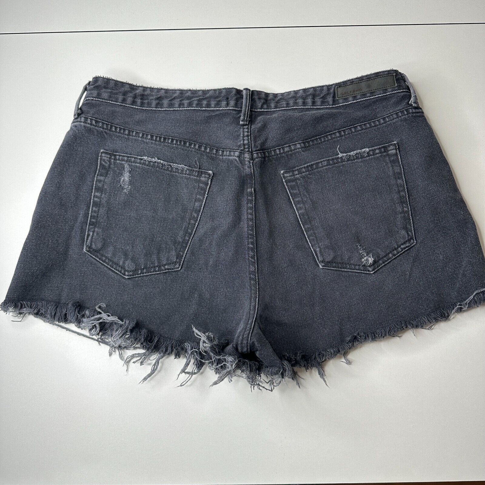 GRLFRND GRLFRND Cindy Button Fly High Rise Gray CutOff Jean Short 32 Size 32" / US 10 / IT 46 - 7 Thumbnail