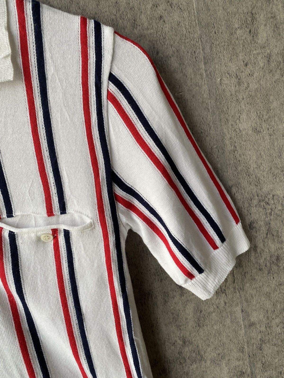 Thom Browne Thom Browne RWB-Stripe Knitted Cotton Polo Shirt Size US XS / EU 42 / 0 - 6 Thumbnail