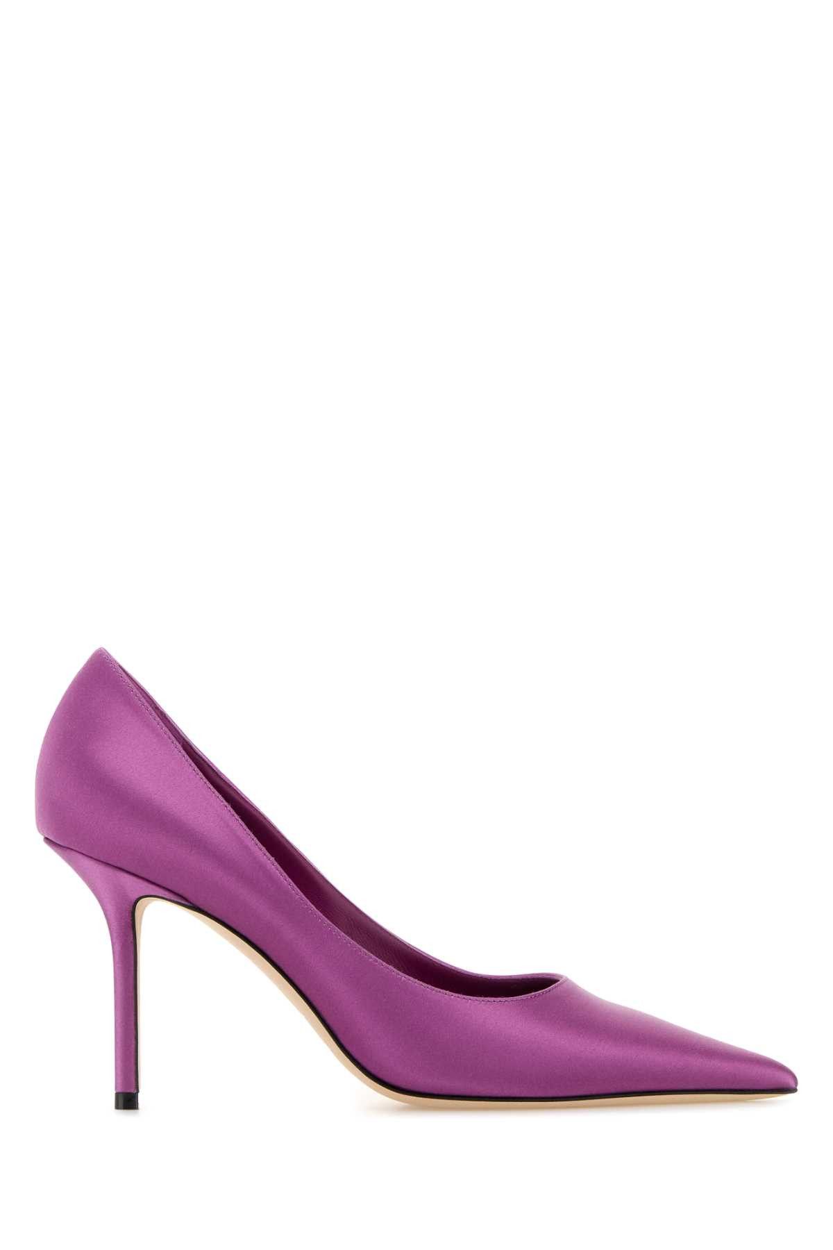 Jimmy Choo Purple Satin Love Pumps Size US 8 / IT 38 - 1 Thumbnail