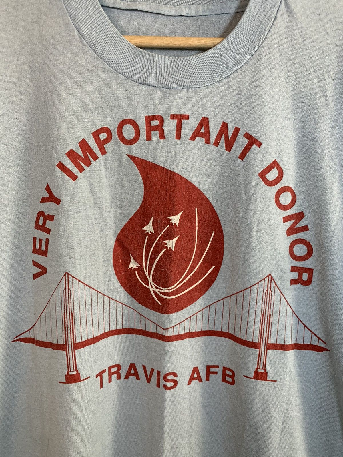 Vintage RARE* Vintage 80’s Travis Air Force Base Blood Donor T-Shirt Size US L / EU 52-54 / 3 - 2 Thumbnail