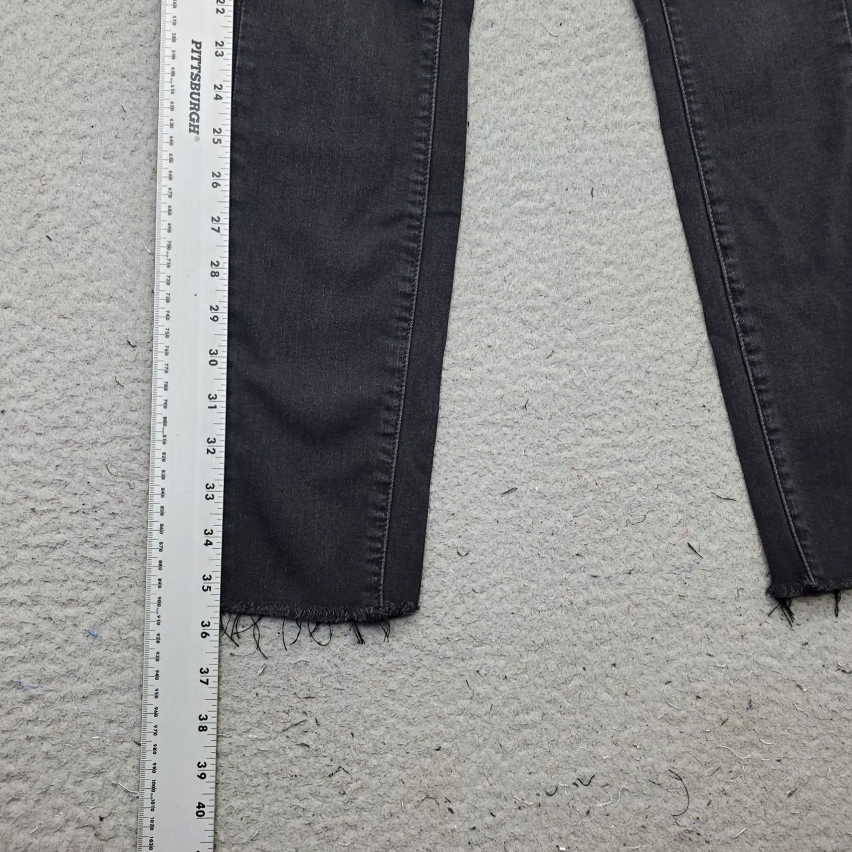 Paige Paige Verdugo Ankle Jeans Womens 24 Black Stretch Distressed Streetwear Raw Hem Jeans Size 42" / US 20 - 3 Thumbnail