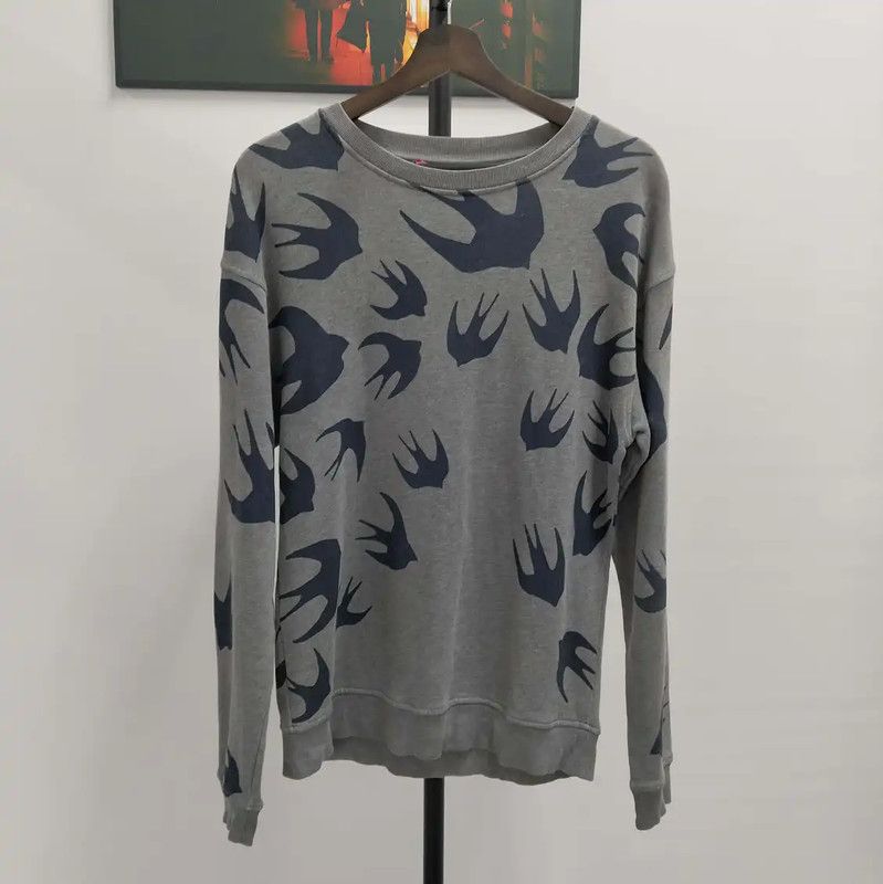 Alexander McQueen Alexander McQueen Gray Cotton Women's Sweatshirt 0089 Size S / US 4 / IT 40 - 1 Thumbnail