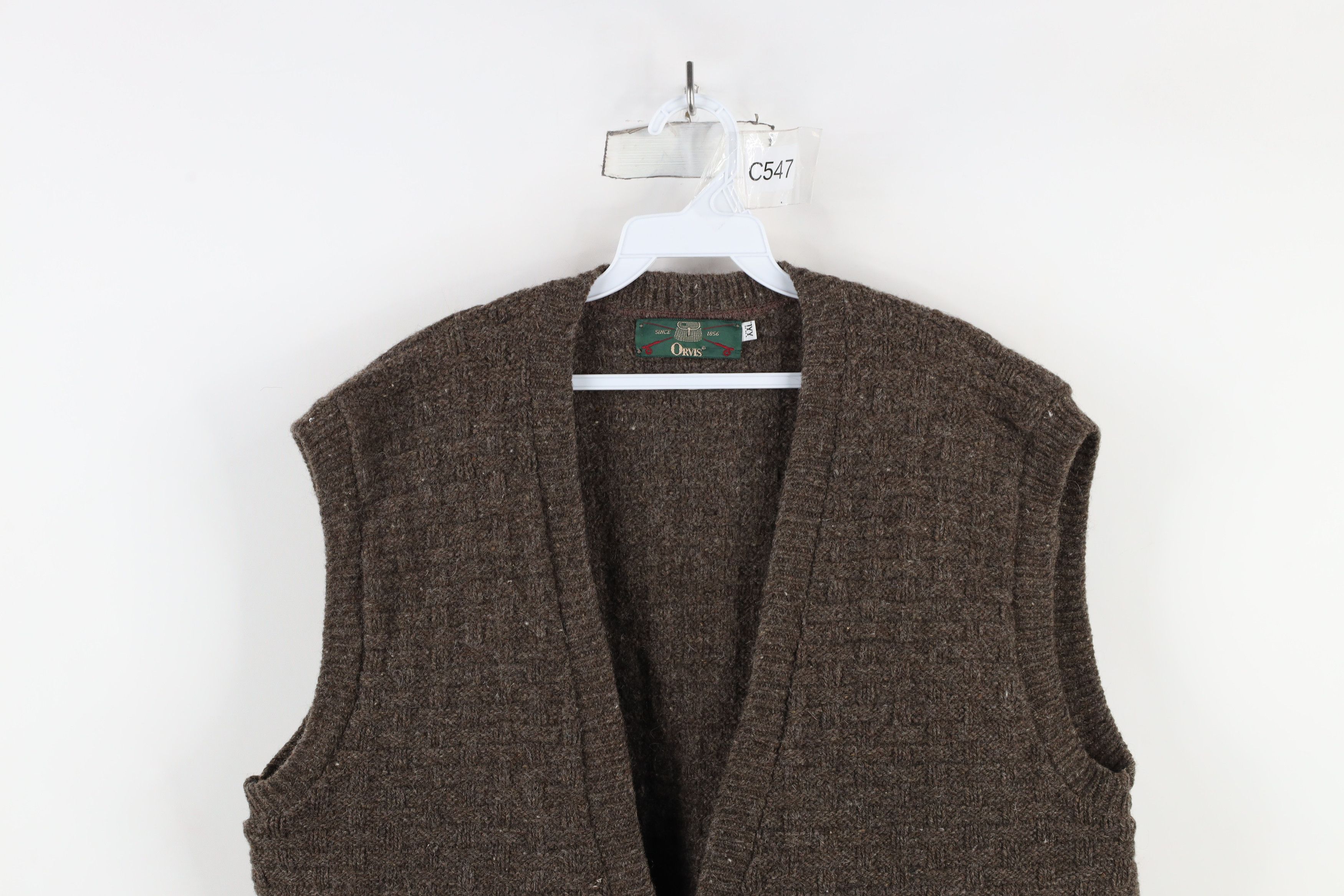 Orvis × Vintage Vintage 70s Orvis Cross Weave Knit Cardigan Sweater Vest USA Size US XXL / EU 58 / 5 - 2 Thumbnail