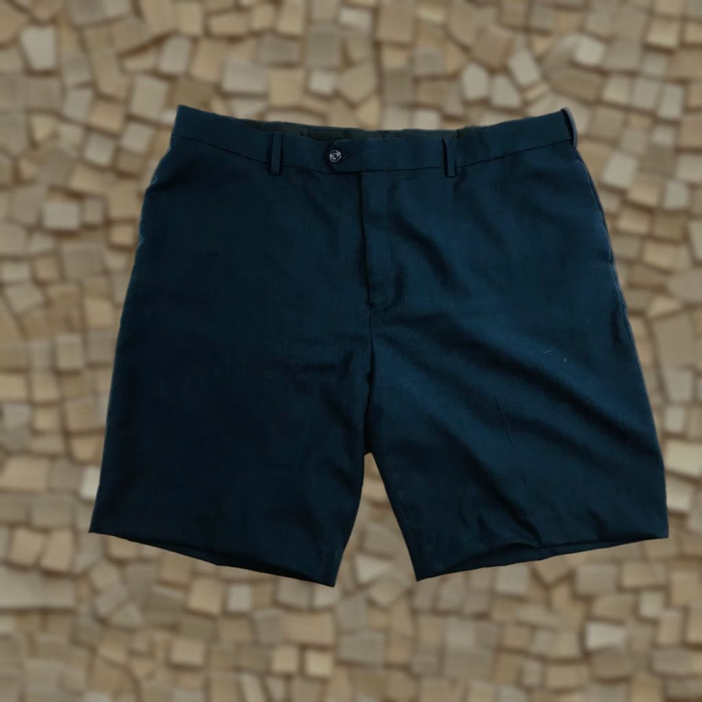 Savane Savane Chino Shorts Men's Size 40x30 Navy Blue Flat Front Classic Fit Cuffed Color: Navy Blue Size US 40 / EU 56 - 1 Thumbnail