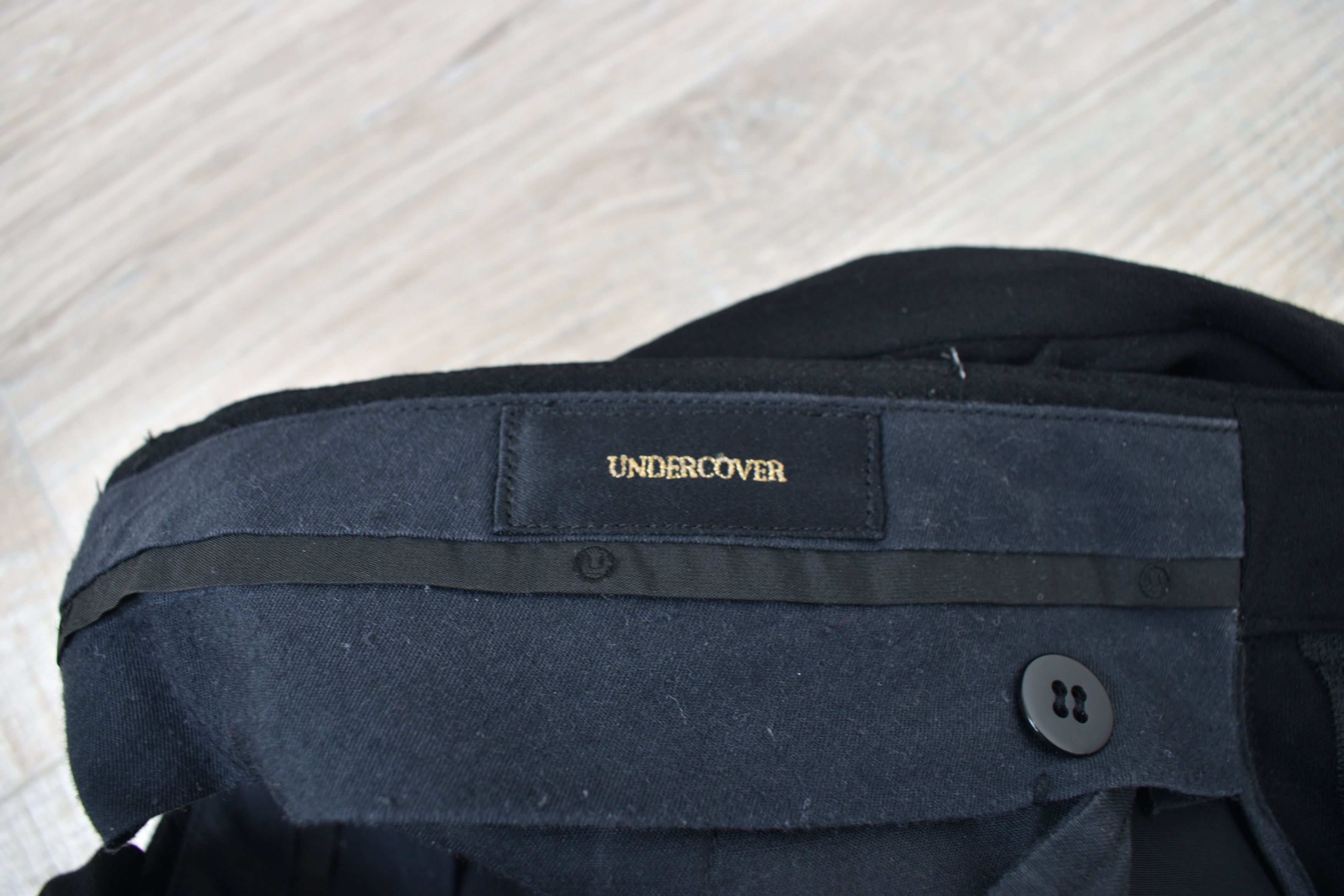Jun Takahashi × Undercover Undercover SS18 Black Wool Straight Wide Fit Pants Trousers Size US 30 / EU 46 - 3 Thumbnail