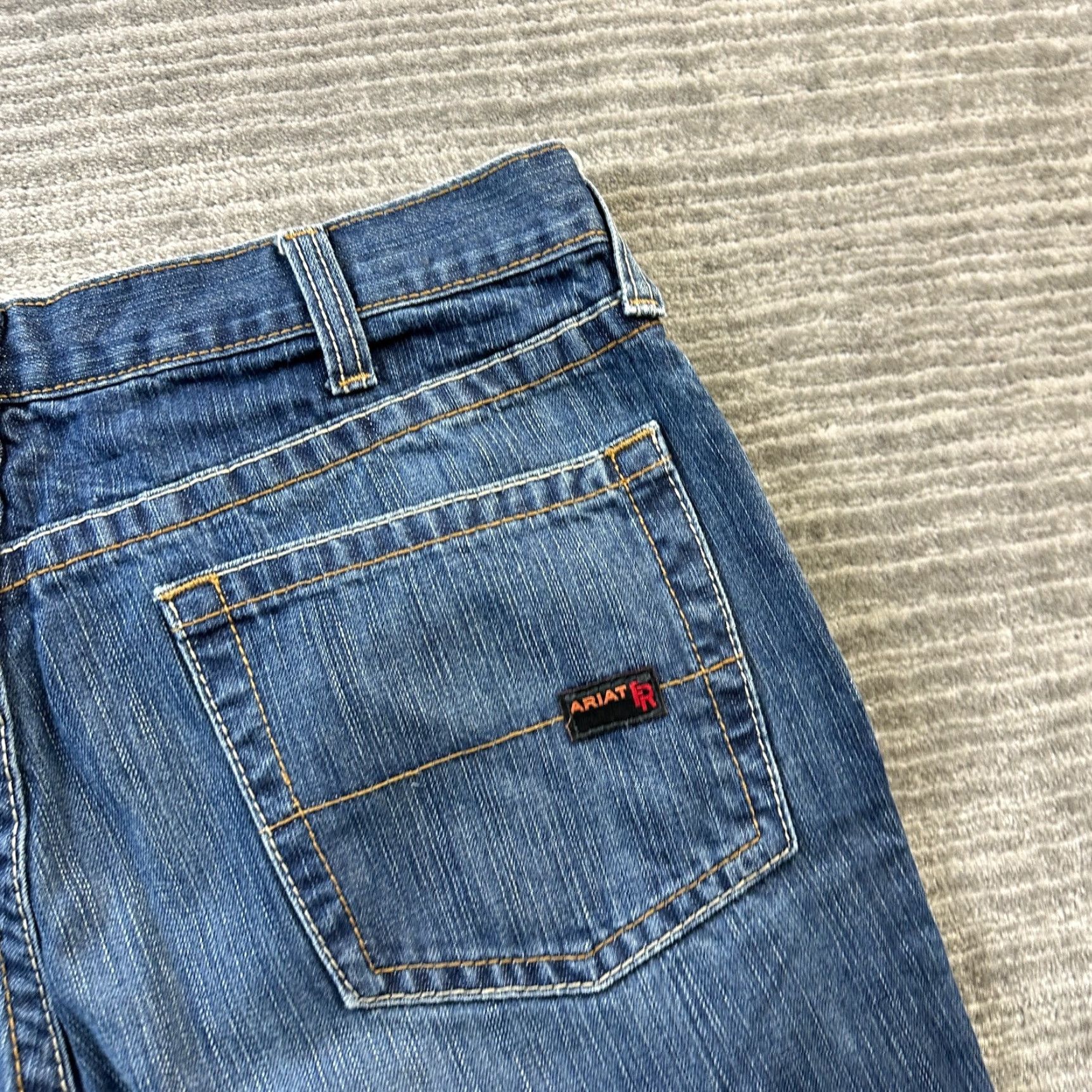 Ariat Ariat Jeans Men 40x36 Blue Denim Bootcut Relaxed M4 FR 5-Pocket Logo Button Belt Loops Mid Rise 90s Cowboy Jeans Mens Size US 40 / EU 56 - 6 Thumbnail