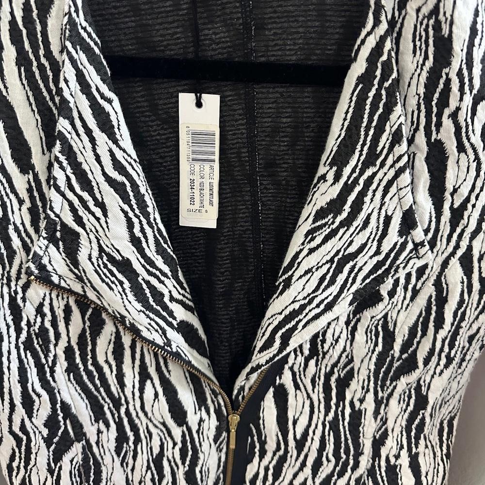 Designer ASTARS Illusionist Knit Moto Jacket Black White Mod Small Size S / US 4 / IT 40 - 2 Thumbnail