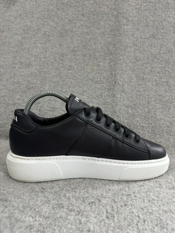 Prada Prada Black Leather Low Top Platform Sneakers Size 39 Size US 9 / IT 39 - 3 Thumbnail