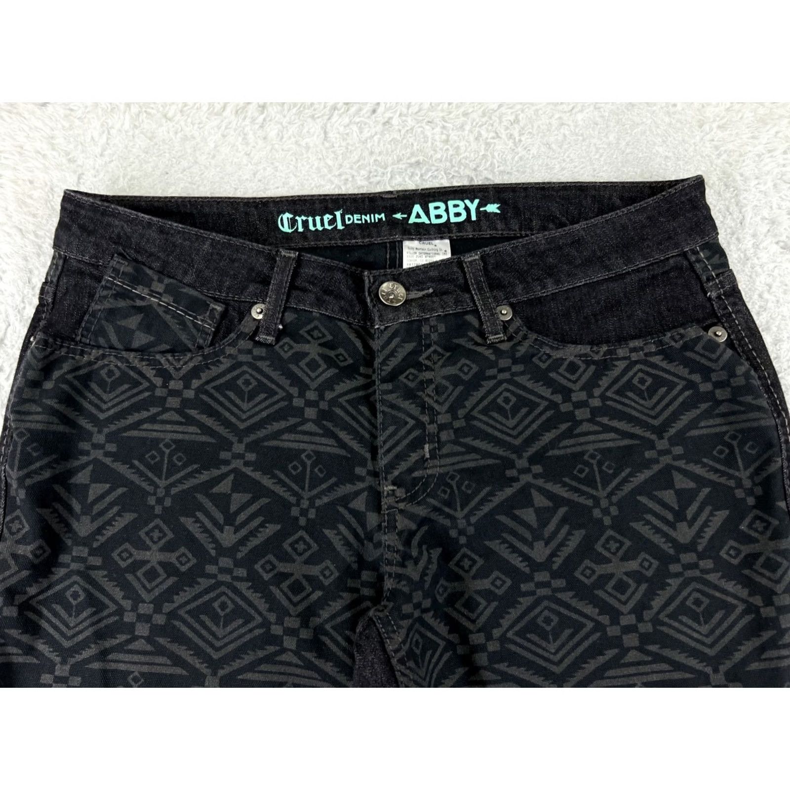 Denime Cruel Denim Jeans Boots Cut Black Denim Abby Bootcut 11 Womens Aztec Pattern Vintage No N/A Size 32" / US 10 / IT 46 - 4 Thumbnail