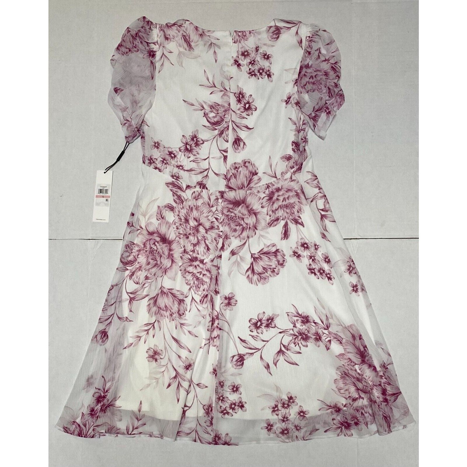 Calvin Klein Calvin Klein Women's Floral Print Dress Ruffled 10 NWT Size L / US 10 / IT 46 - 2 Thumbnail