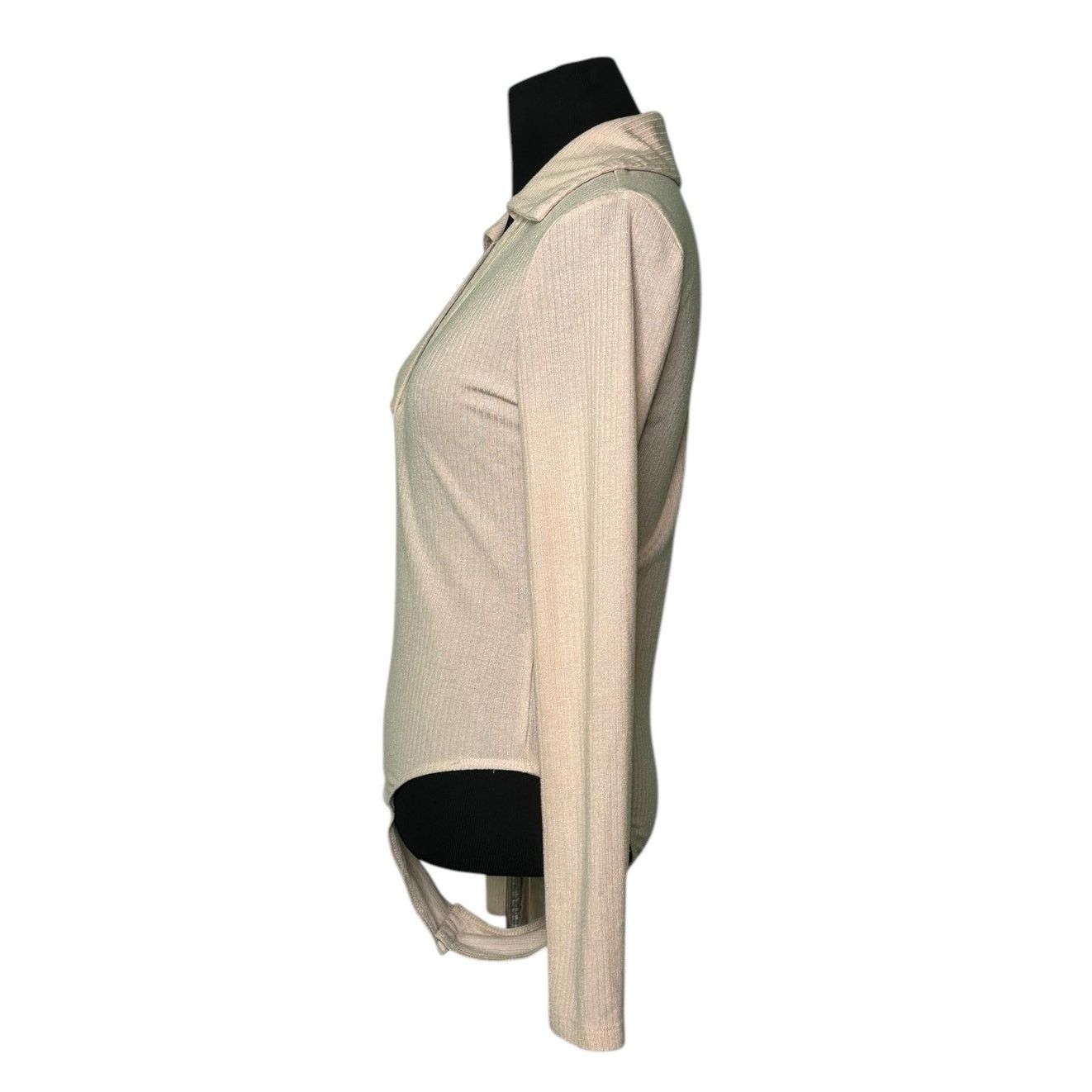 Shein Shein beige long sleeves knit bodysuit size Small Size S / US 4 / IT 40 - 6 Thumbnail