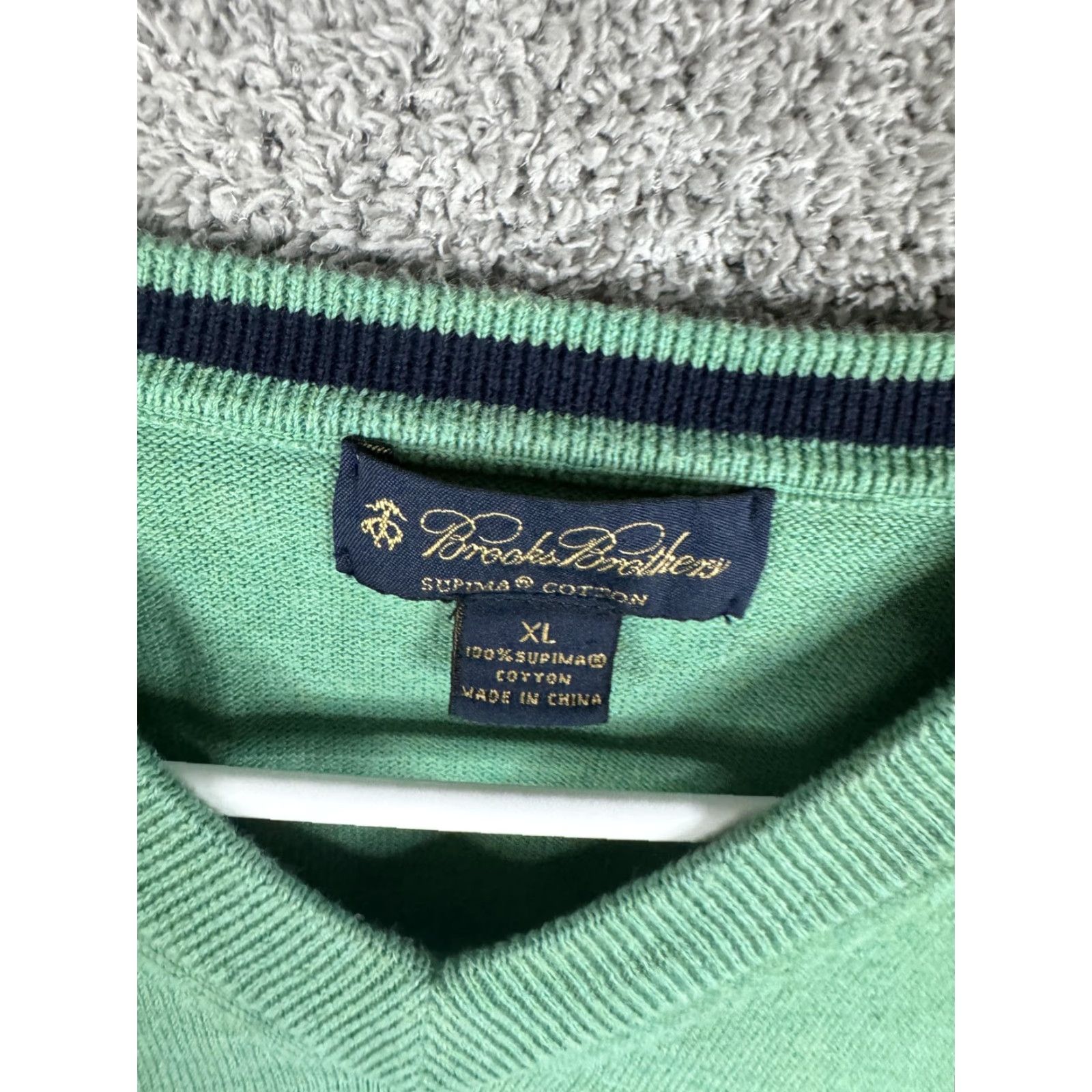 Brooks Brothers Brooks Brothers Sweater Vest Mens XL Green Supima Cotton V-Neck Knit Pullover Size US XL / EU 56 / 4 - 3 Thumbnail