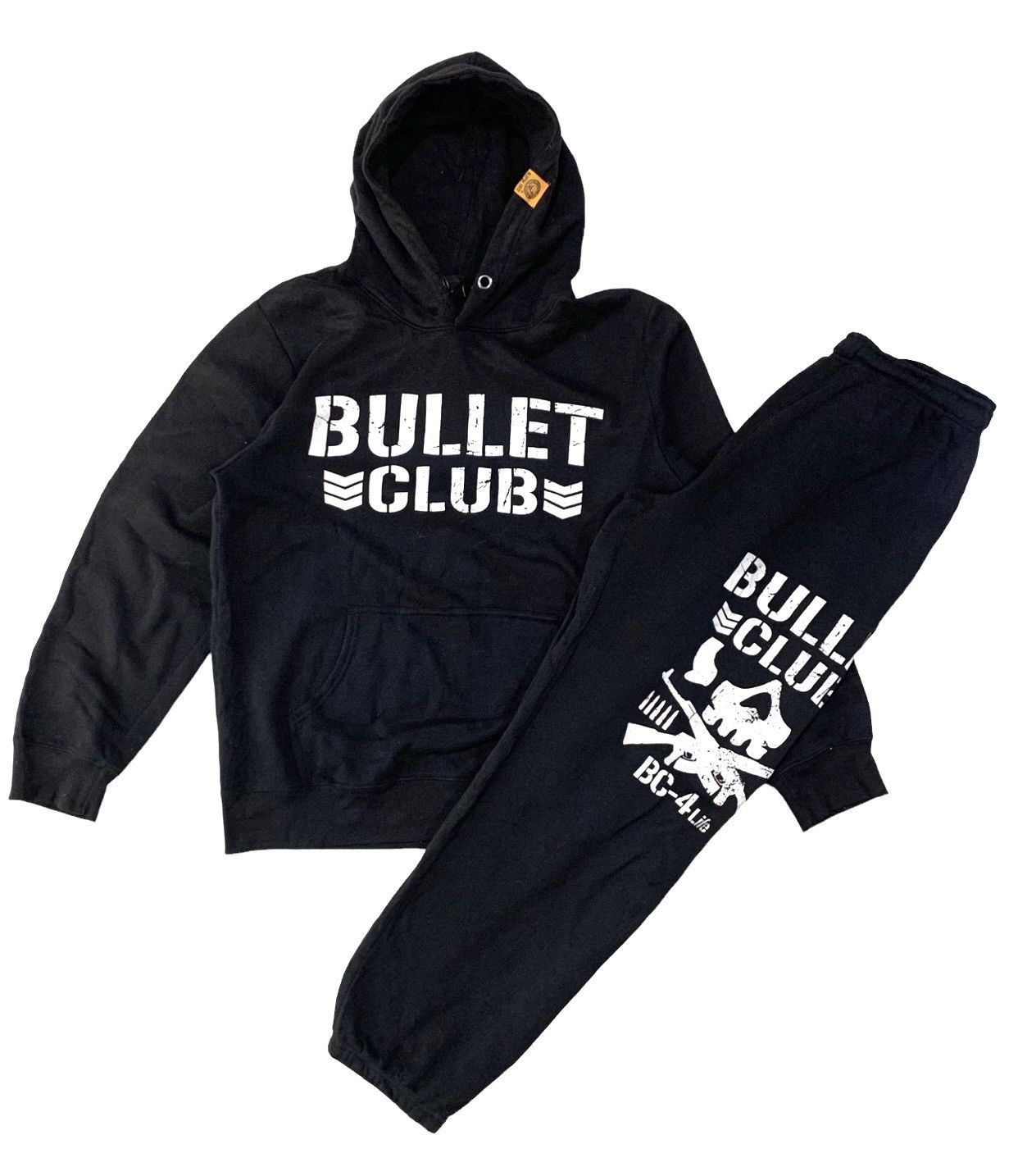 image of Vintage VTG Njpw Bullet Club Bc-4Life One Set Pants And Hoodie in Black, Men's (Size Medium)
