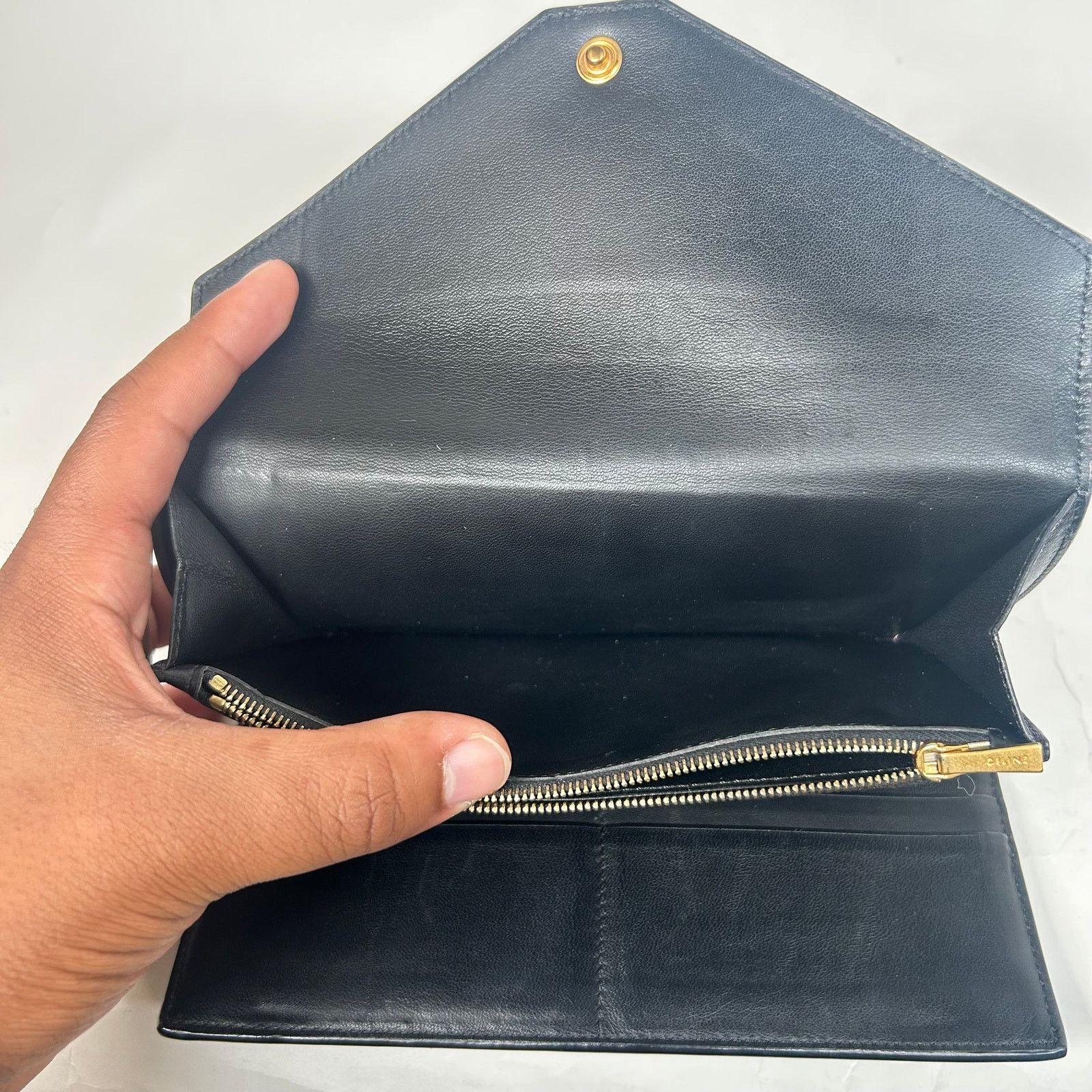Celine Celine Black/Green Calfskin Envelope Wallet Size ONE SIZE - 5 Thumbnail