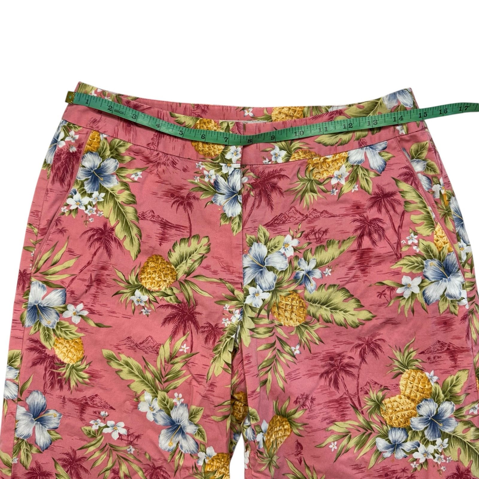 Tommy Bahama TOMMY BAHAMA Tropical Floral Pink Wide Leg Chinos Size 6 Size 28" / US 6 / IT 42 - 4 Thumbnail