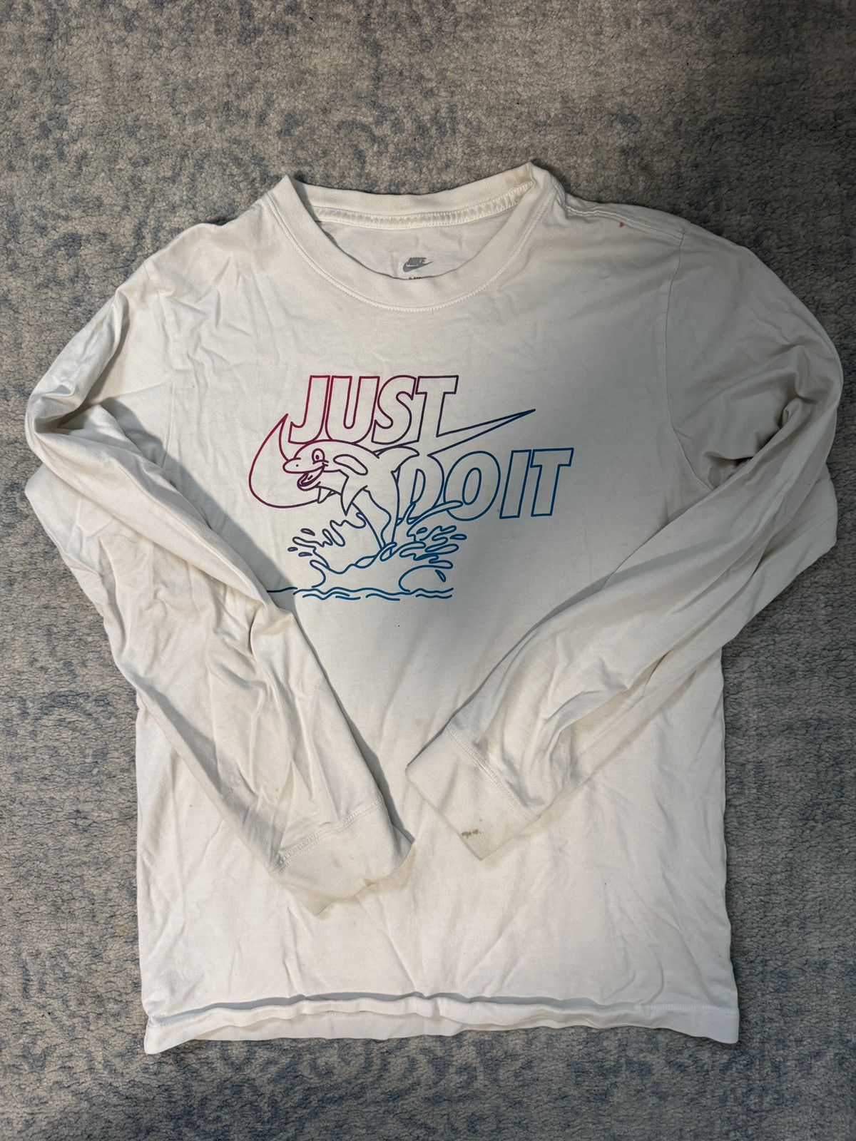 Nike Men’s Nike Long Sleeve Shirt Just Do It Dolphin Size US M / EU 48-50 / 2 - 1 Thumbnail