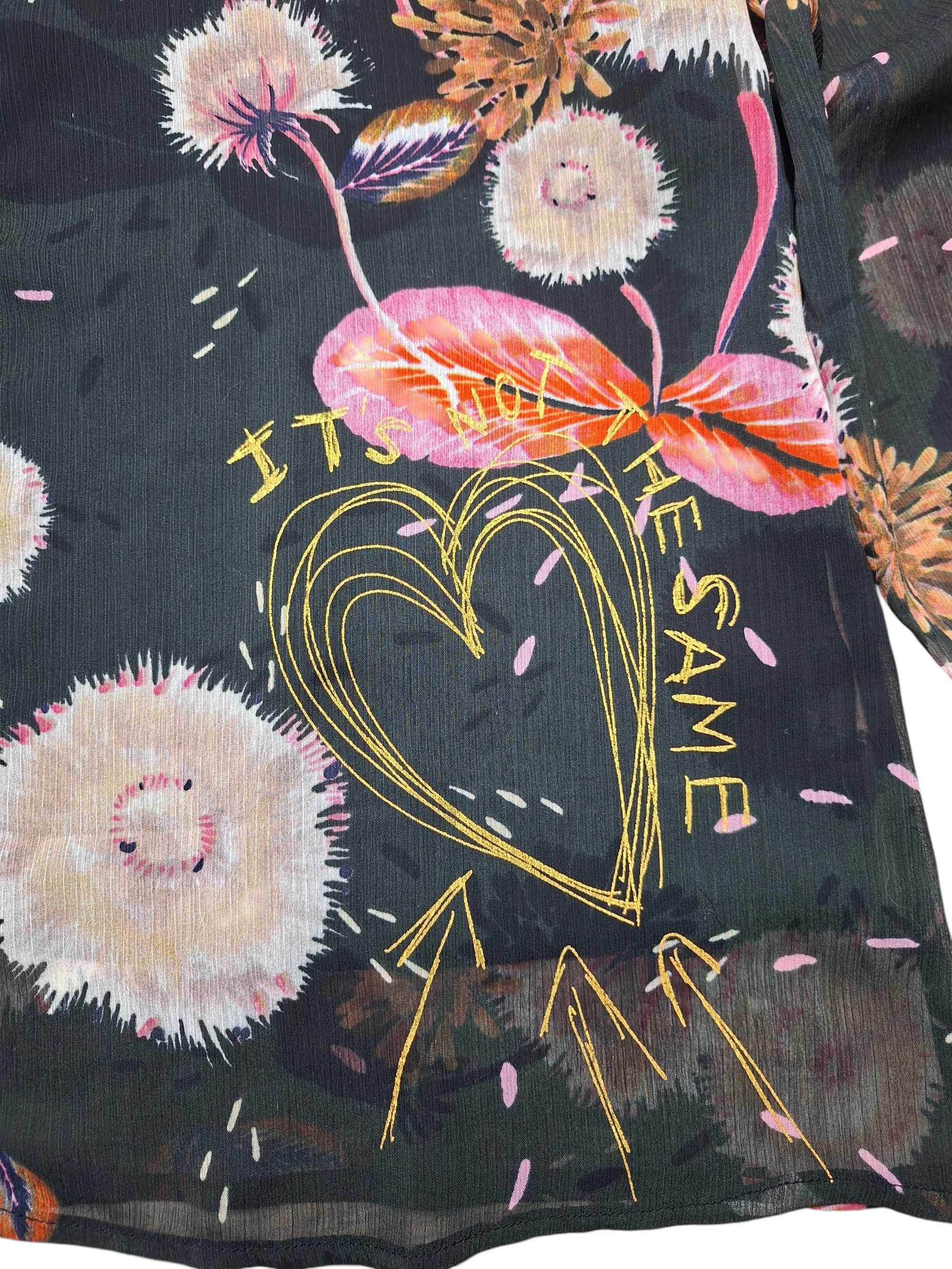 Desigual DESIGUAL Black Floral Blouse XL Long Sleeve Size XL / US 12-14 / IT 48-50 - 13 Thumbnail