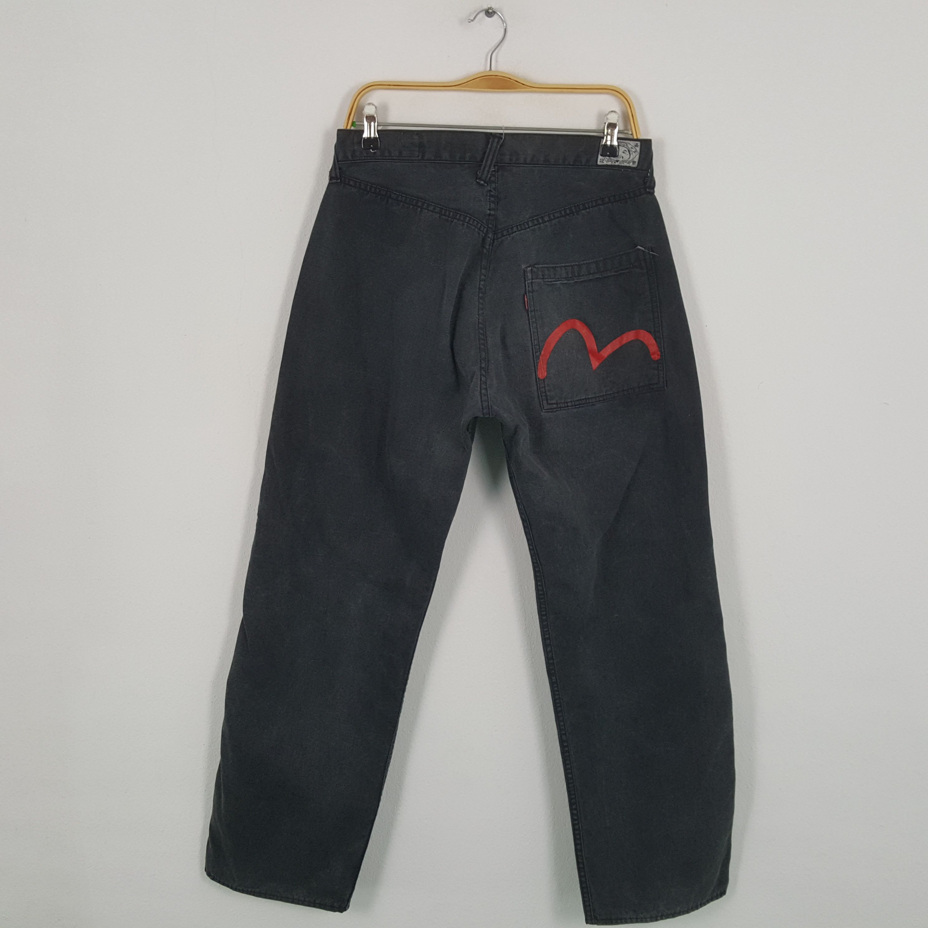Evisu × Japanese Brand × Vintage Vintage EVISU Japanese Brand Daicock Custom Black Jeans Size US 30 / EU 46 - 4 Thumbnail