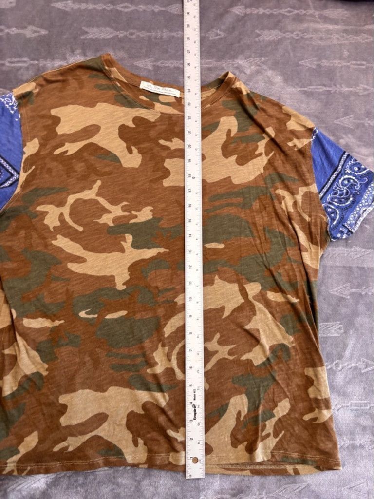 Free People Women's We The Free Camo T-Shirt XS Brown Blue Size XS / US 0-2 / IT 36-38 - 4 Thumbnail