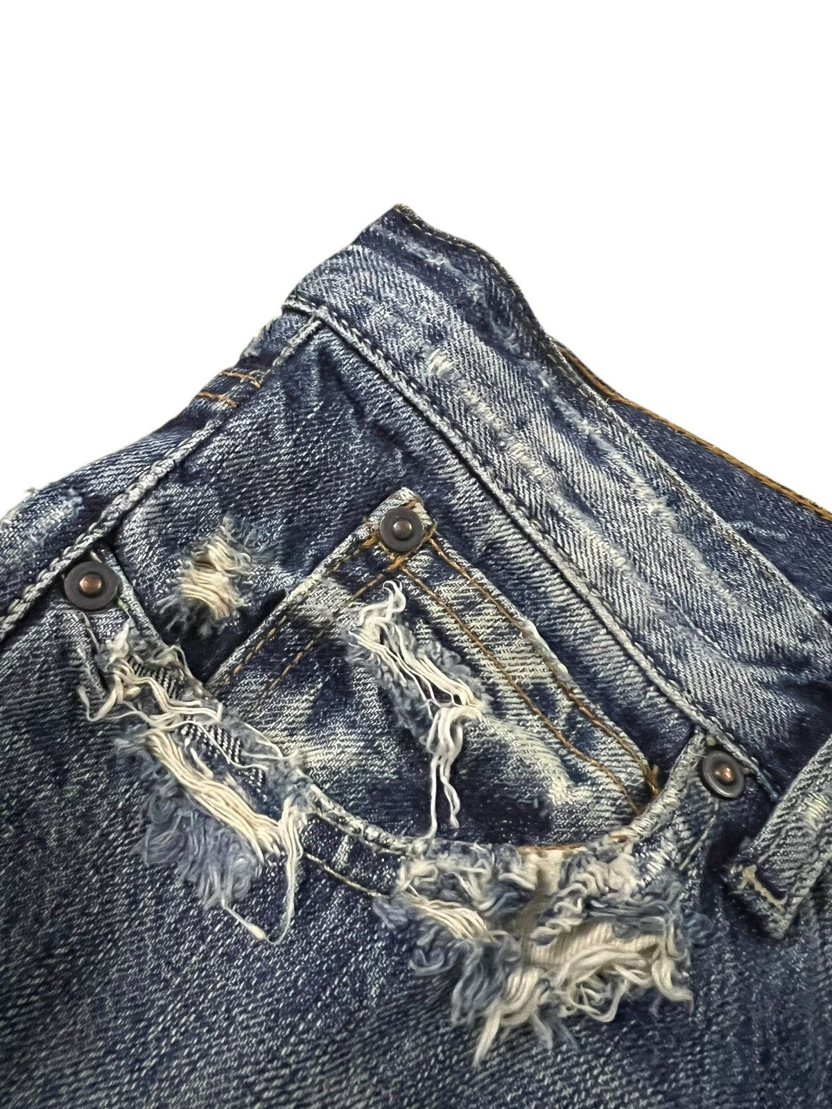 If Six Was Nine Distressed Ralph Lauren Dungarees Low Rise Sick Jean Size US 30 / EU 46 - 12 Thumbnail