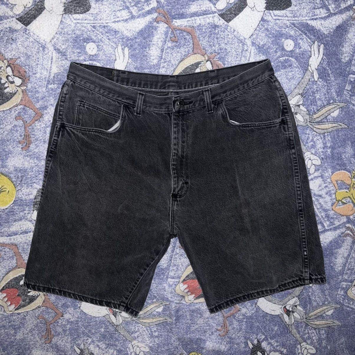 Vintage Wrangler Vintage Jorts Shorts Grey Gray Dark Black Faded 34