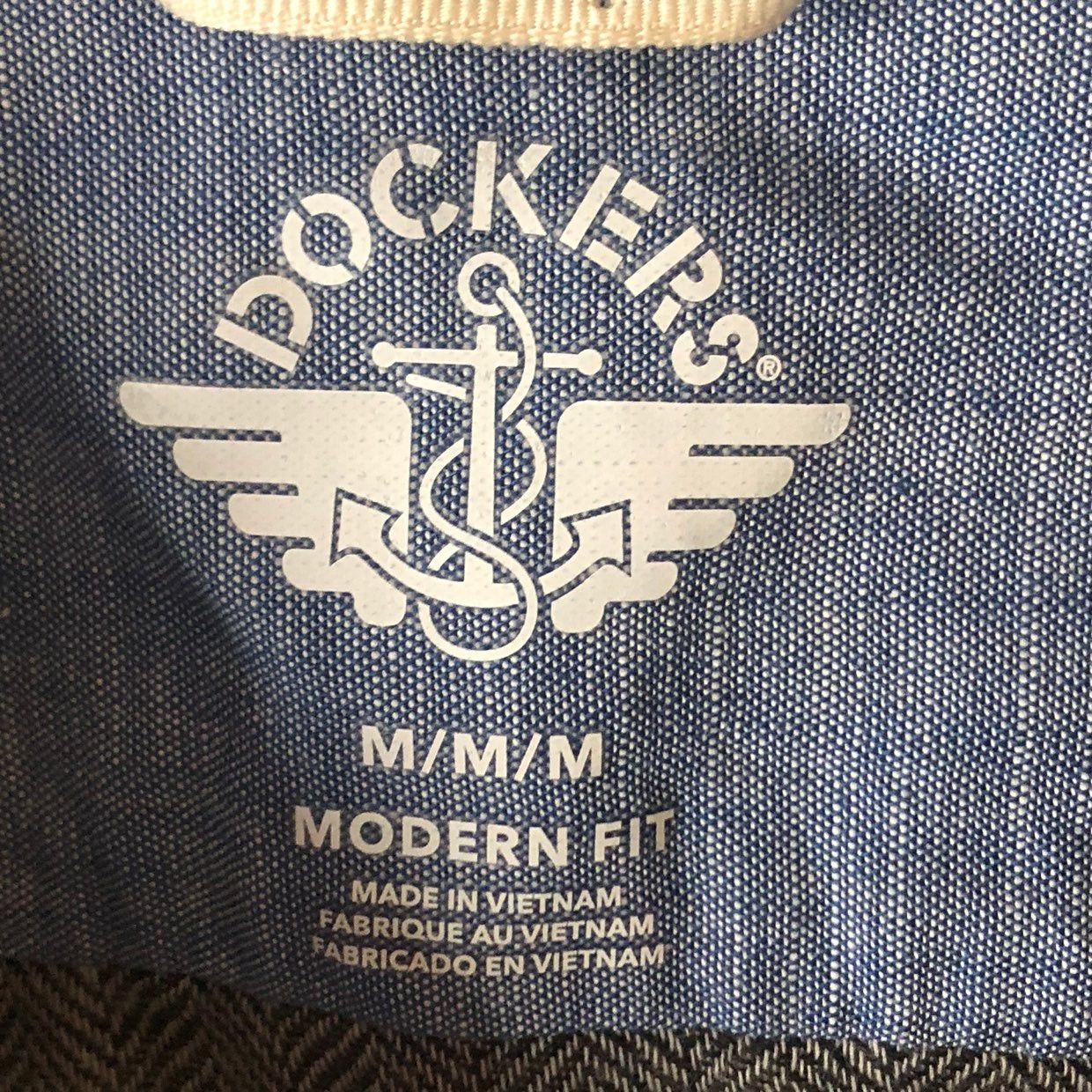 Dockers Dockers Doublecloth Button-up Cotton Shirt Gray Blue Medium Size US M / EU 48-50 / 2 - 8 Thumbnail