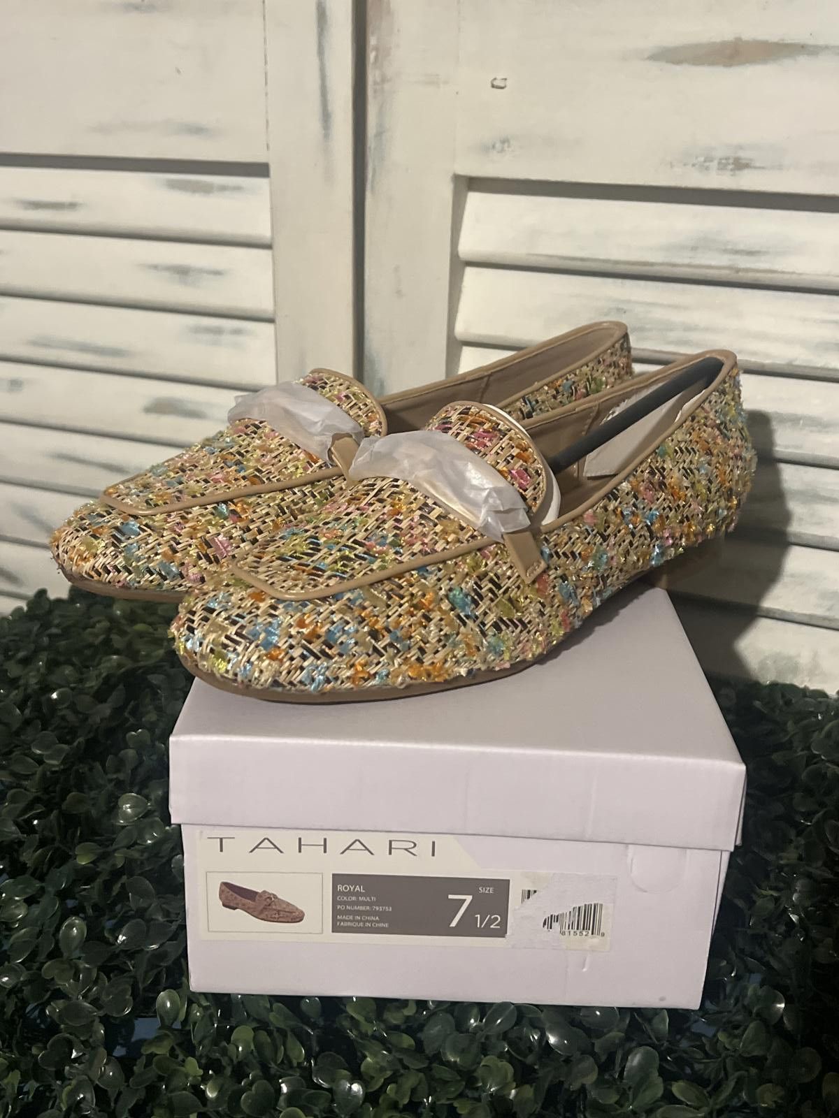 Elie Tahari Tahari Multicolor Tweed Loafers with Buckle Detail 7.5 Size US 7.5 / IT 37.5 - 8 Thumbnail