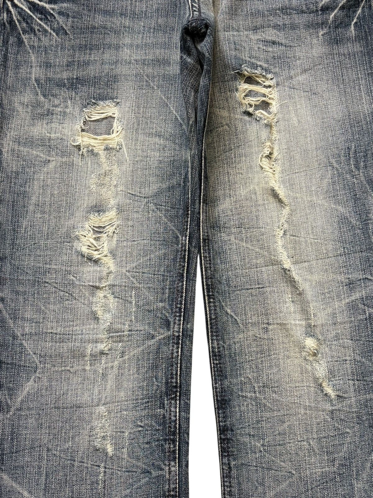 Ksubi Vintage / Y2K Unbranded Bleached Wash Distress Jeans Size 29" - 3 Thumbnail
