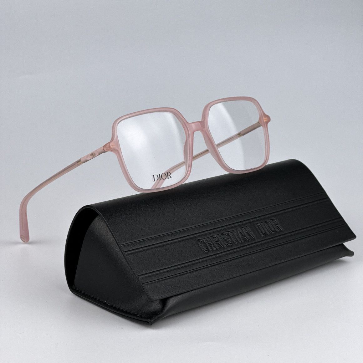 image of New Dior Mini Cd O S2I 4000 Women Square Eyeglasses in Pink Nude/Demo