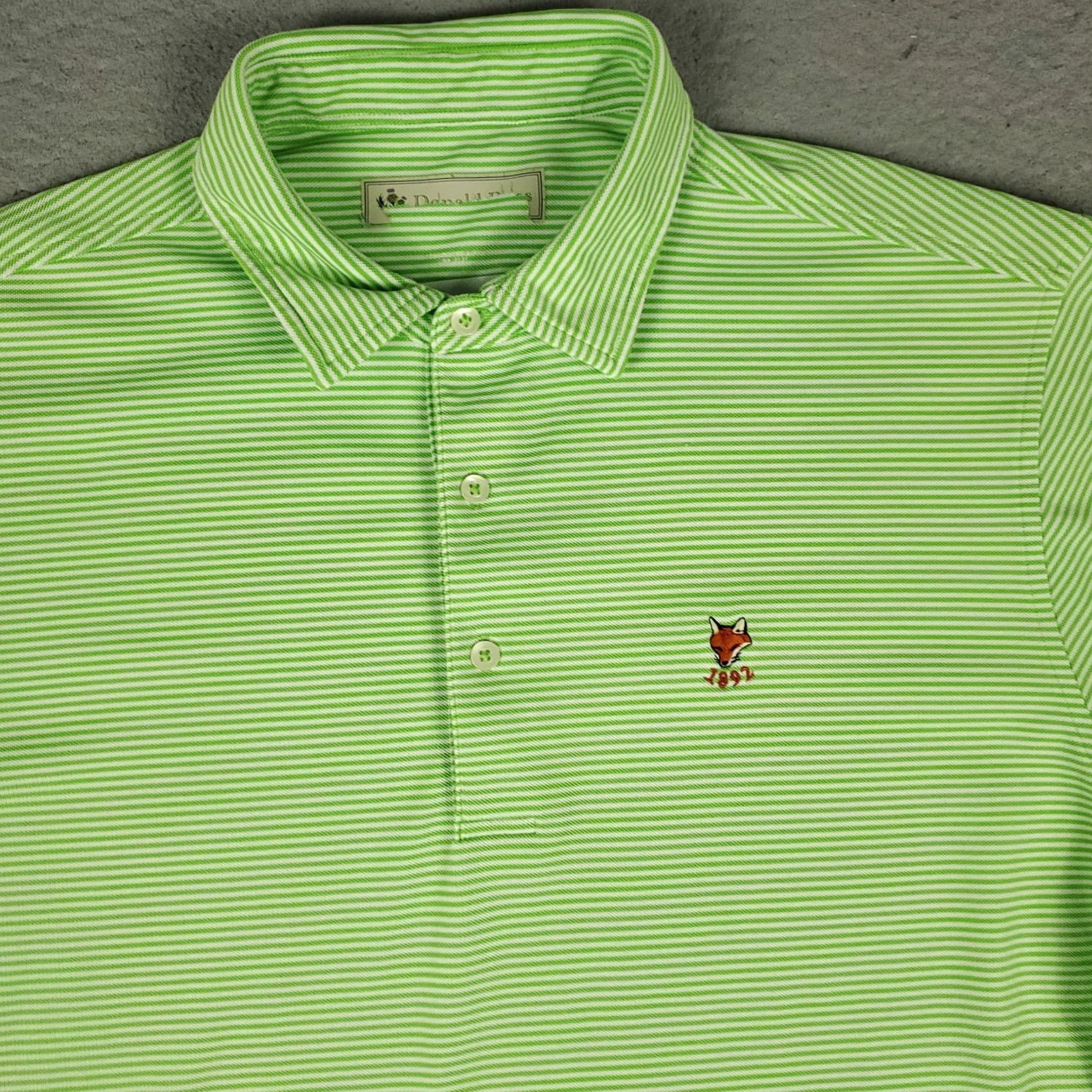 Vintage Donald Ross Polo Shirt Mens M Green Striped Golf Casual Short Sleeve Polo Shirt Mens Green Striped Casual Golf Size US M / EU 48-50 / 2 - 2 Thumbnail