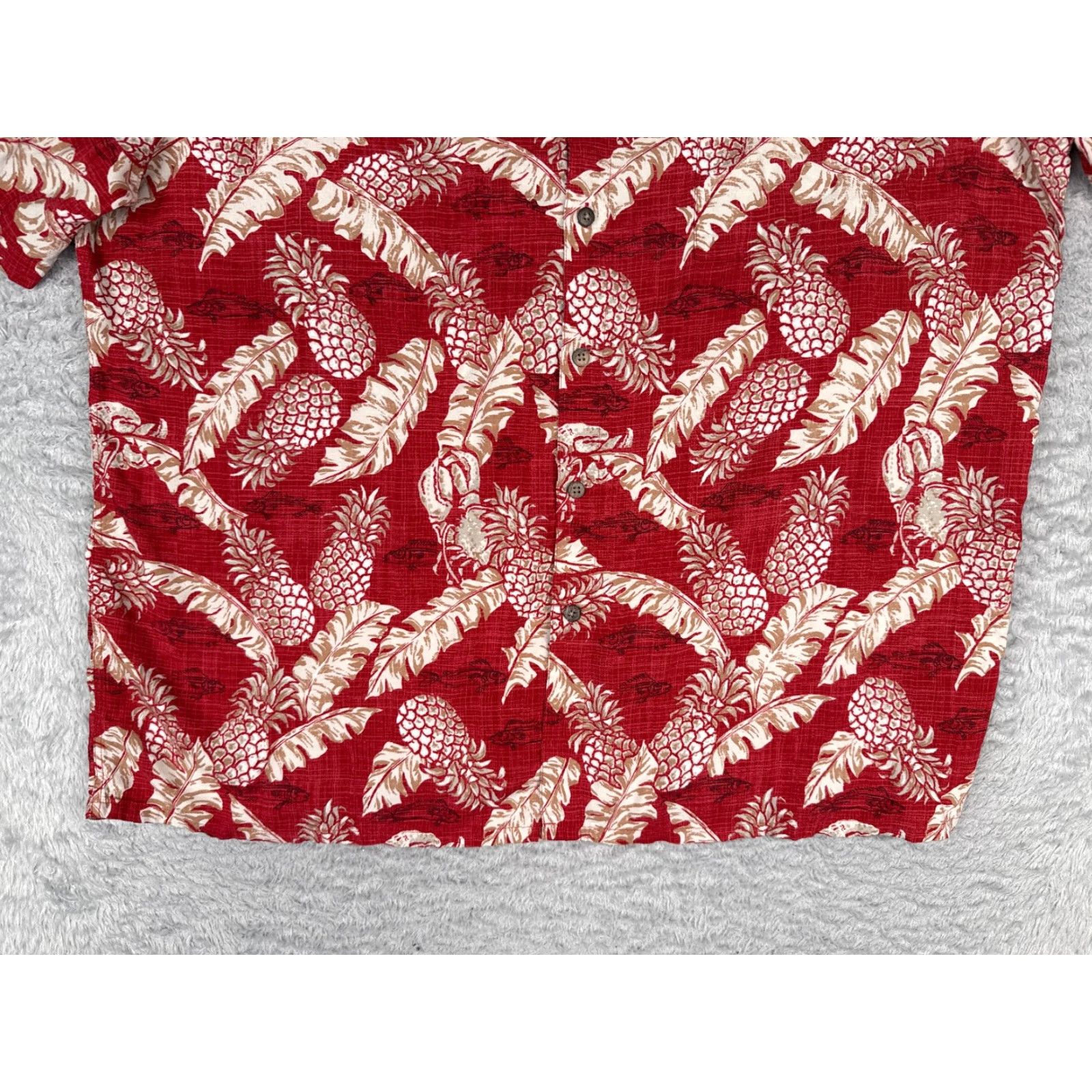 Vintage VINTAGE Campia Moda Shirt Men 2XL Red Floral Pineapple 100% Rayon Hawaiian Wood Button Up Size US XXL / EU 58 / 5 - 5 Thumbnail
