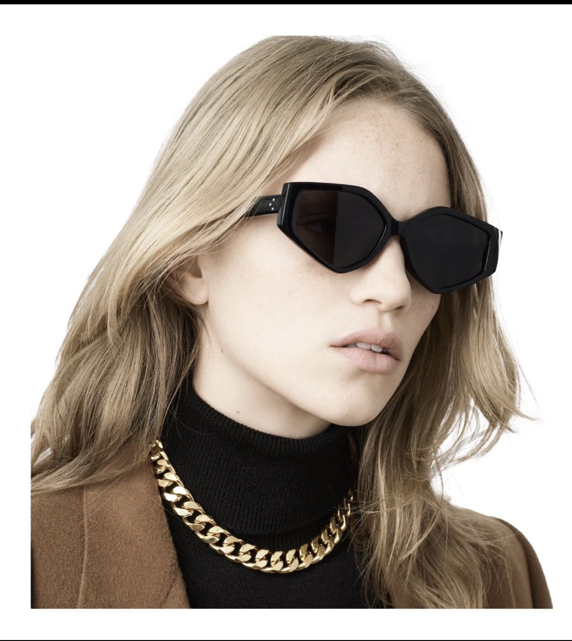 Celine Celine CL40229F Black Angular Geometric Sunglasses Size ONE SIZE - 10 Thumbnail