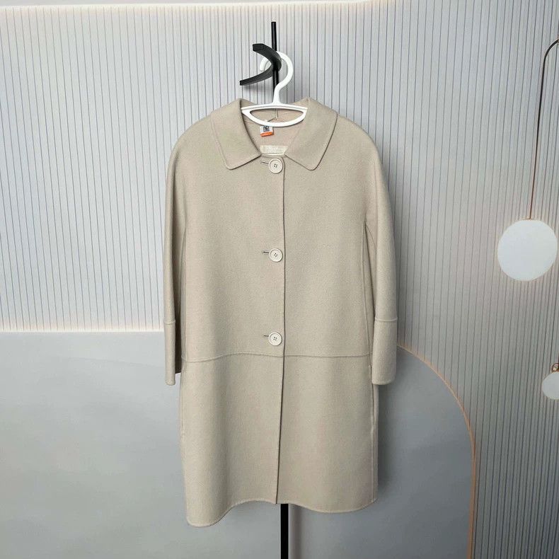 Max Mara Max Mara Cashmere Coat Size 38 Cream White Size L / US 10 / IT 46 - 1 Thumbnail