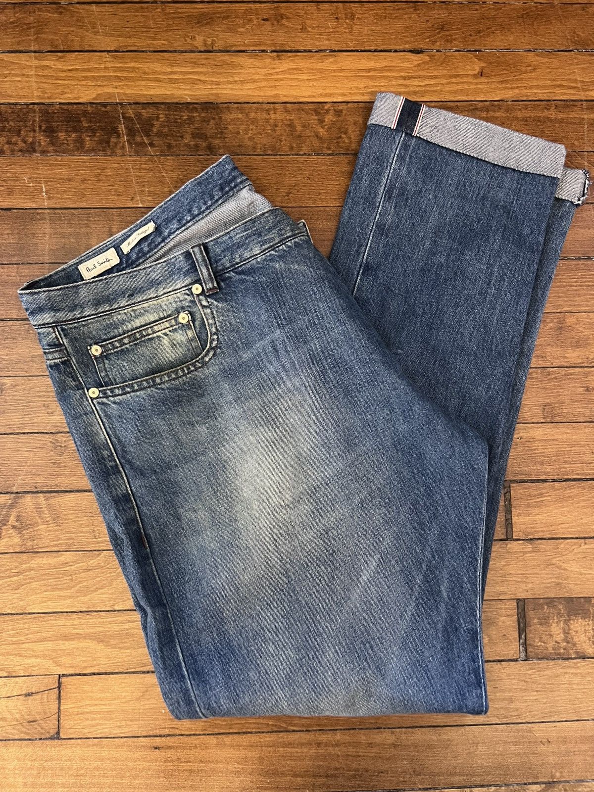 Paul Smith Mainline faded cropped cuffed jeans, selvedge denim, size 36 Size US 36 / EU 52 - 1 Thumbnail