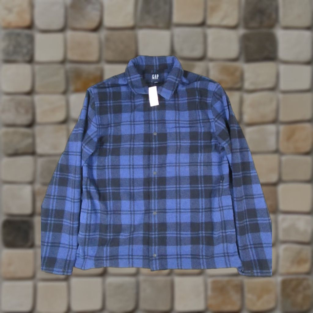 Gap Gap Flannel Shirt Mens Small Blue Black Button Up New Size US S / EU 44-46 / 1 - 1 Thumbnail