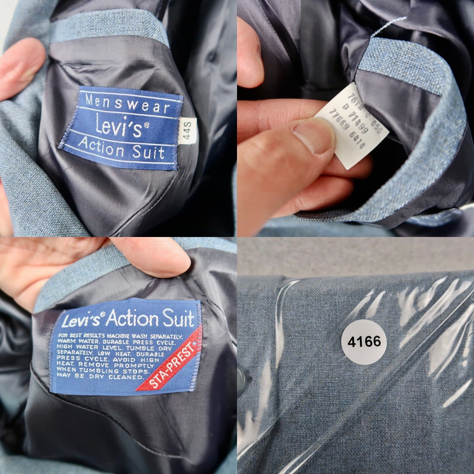 Levi's VINTAGE Levi'S Coat Mens 44S Blue VTG Action Suit Sta Prest Button Blazer Sport Size 44R - 8 Thumbnail
