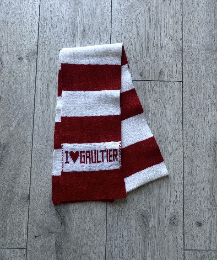 Jean Paul Gaultier Vintage JPG I ❤️ Gaultier Striped Scarf Y2K Os Size ONE SIZE - 1 Thumbnail