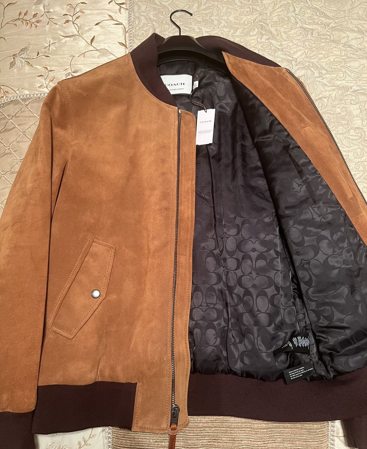 Image of Coach Leather Jacket in Brown, Men's (Size XL)