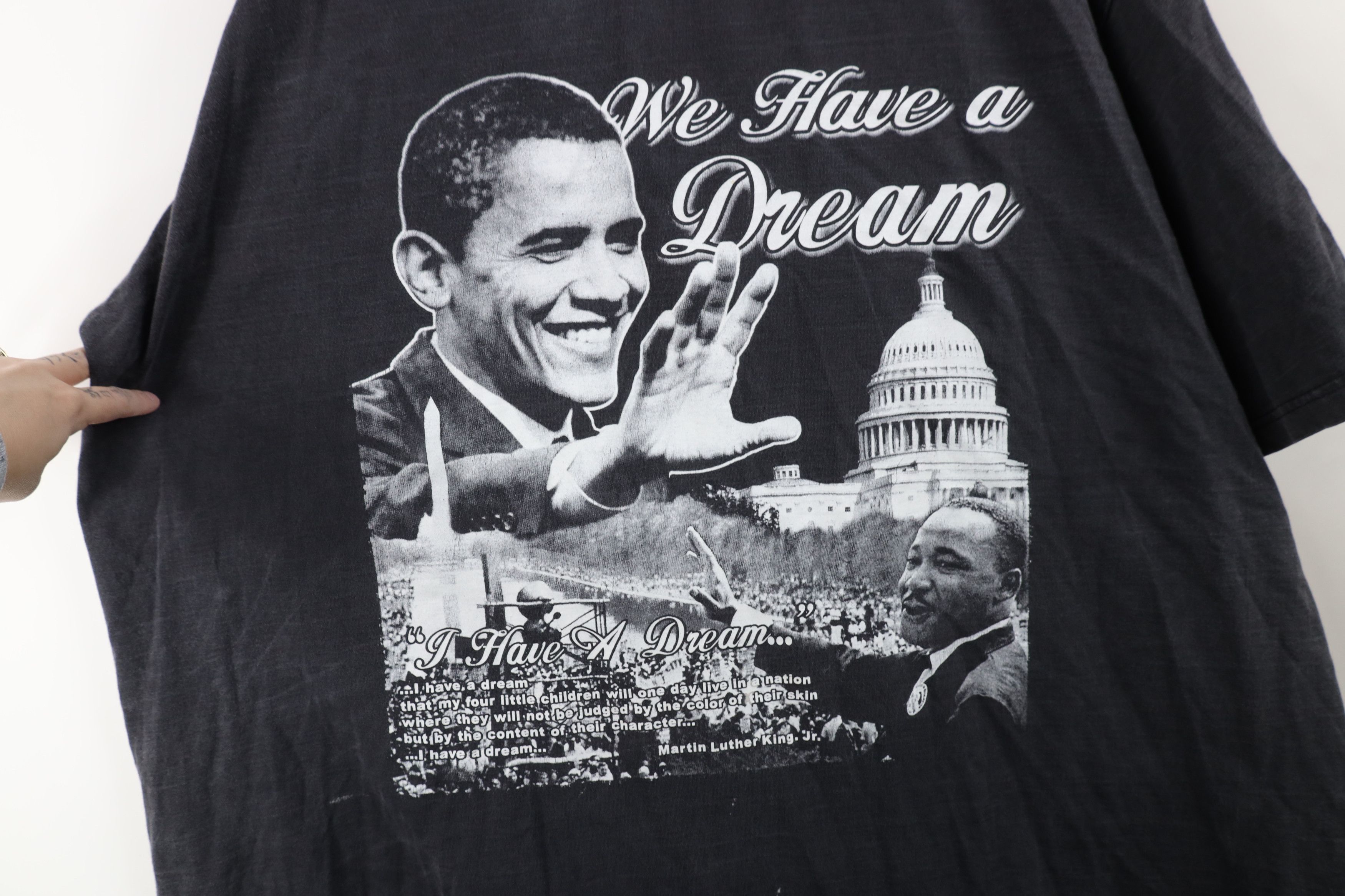 Vintage Vintage Y2K Streetwear President Barack Obama MLK Jr T-Shirt Size US XXL / EU 58 / 5 - 4 Thumbnail