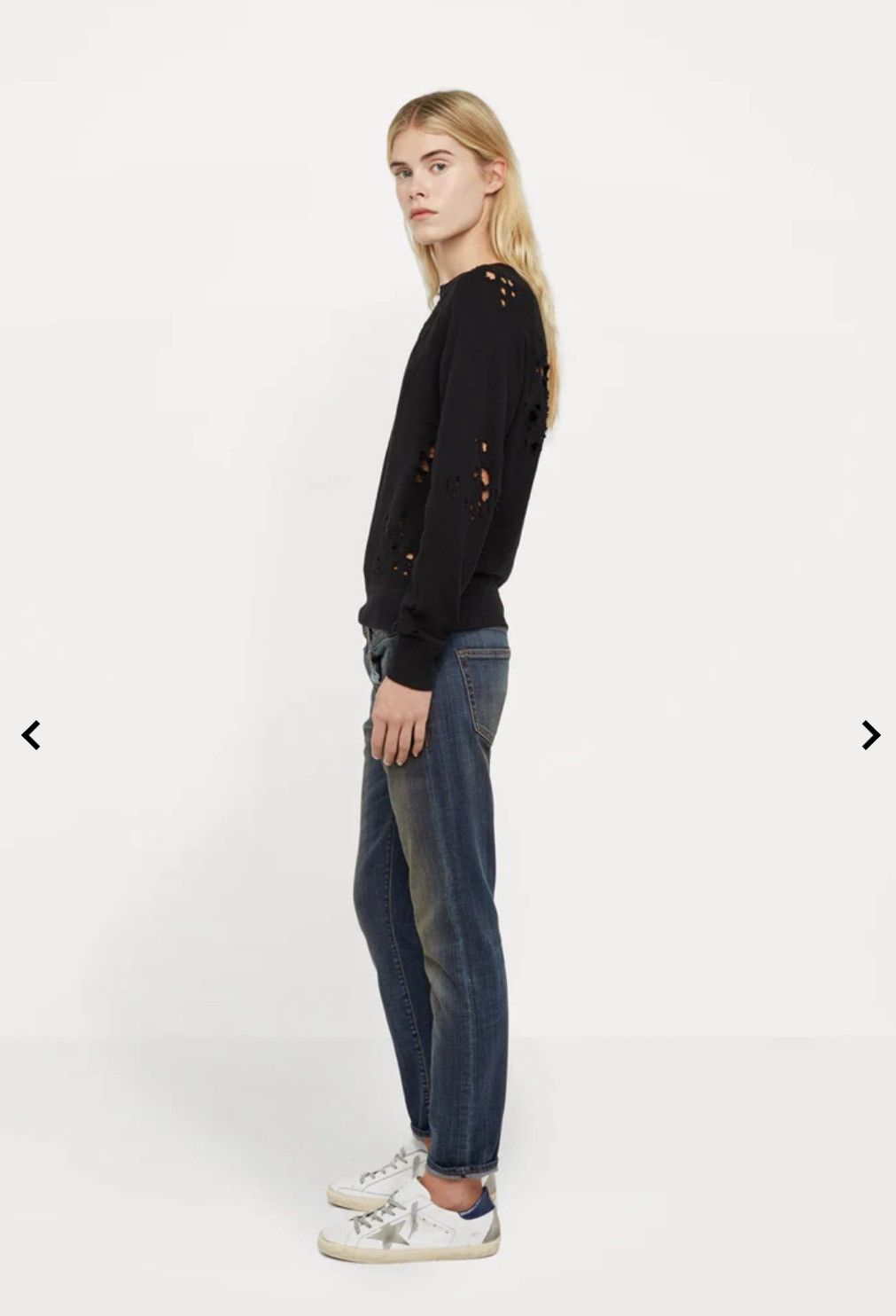 R13 Shredded Zip Side Sweatshirt. Size XS Size XS / US 0-2 / IT 36-38 - 5 Thumbnail