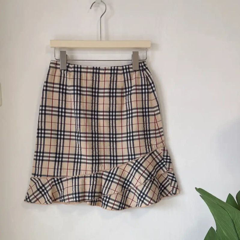 Burberry Burberry Khaki Cotton Pleated Skirt Size 23" - 1 Thumbnail