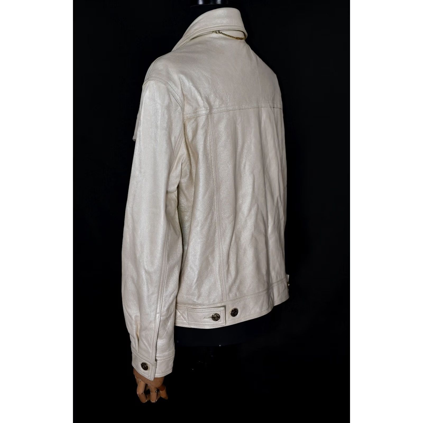 St. John St. John SPORT by MARIE Women's Creme LeatherJacket M Leather Jacket Womens Creme St. John Leather Jacket M Crème Size M / US 6-8 / IT 42-44 - 3 Thumbnail