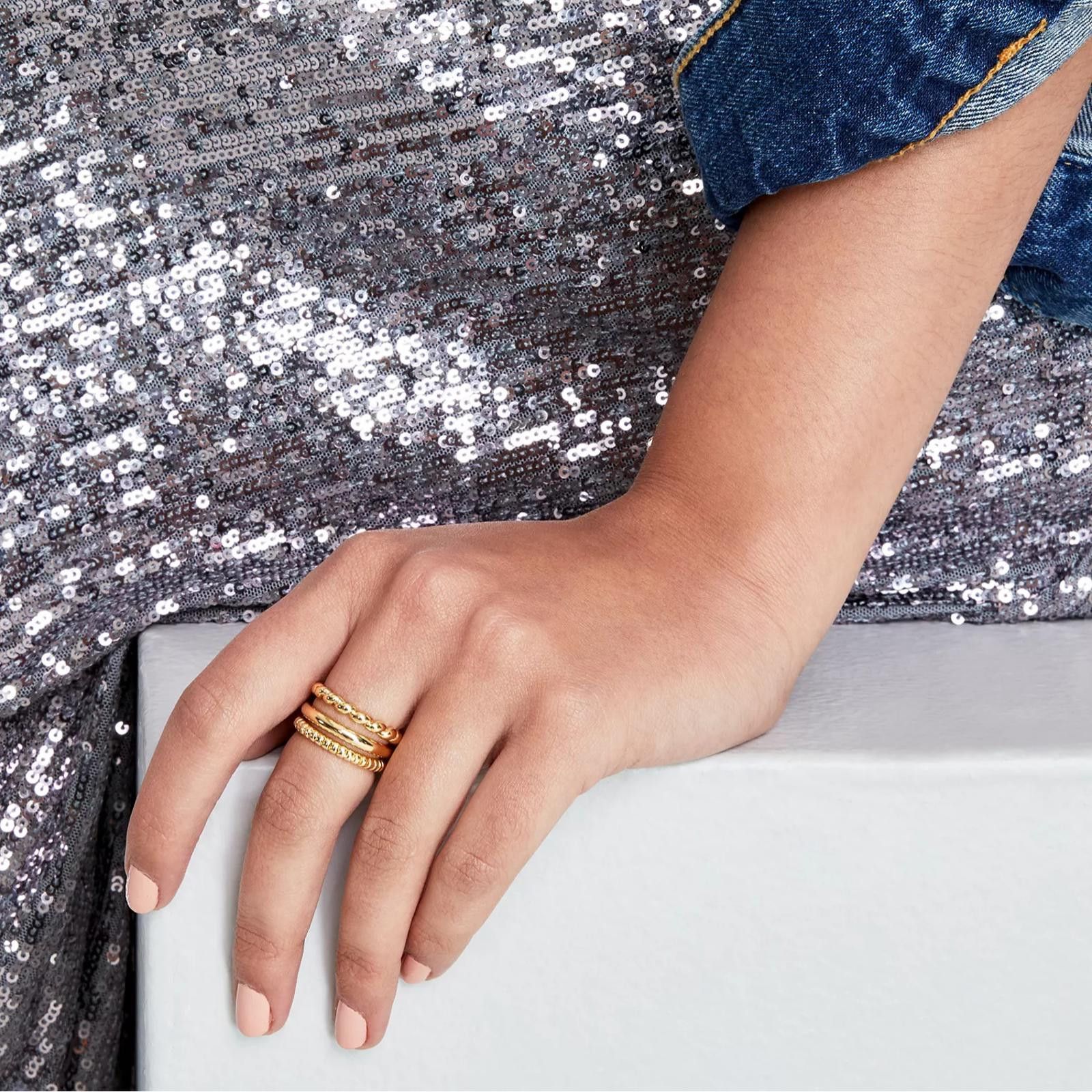 Other On 34th Gold-Tone 3-Pc. Set Twist Stack Rings Size ONE SIZE - 1 Thumbnail