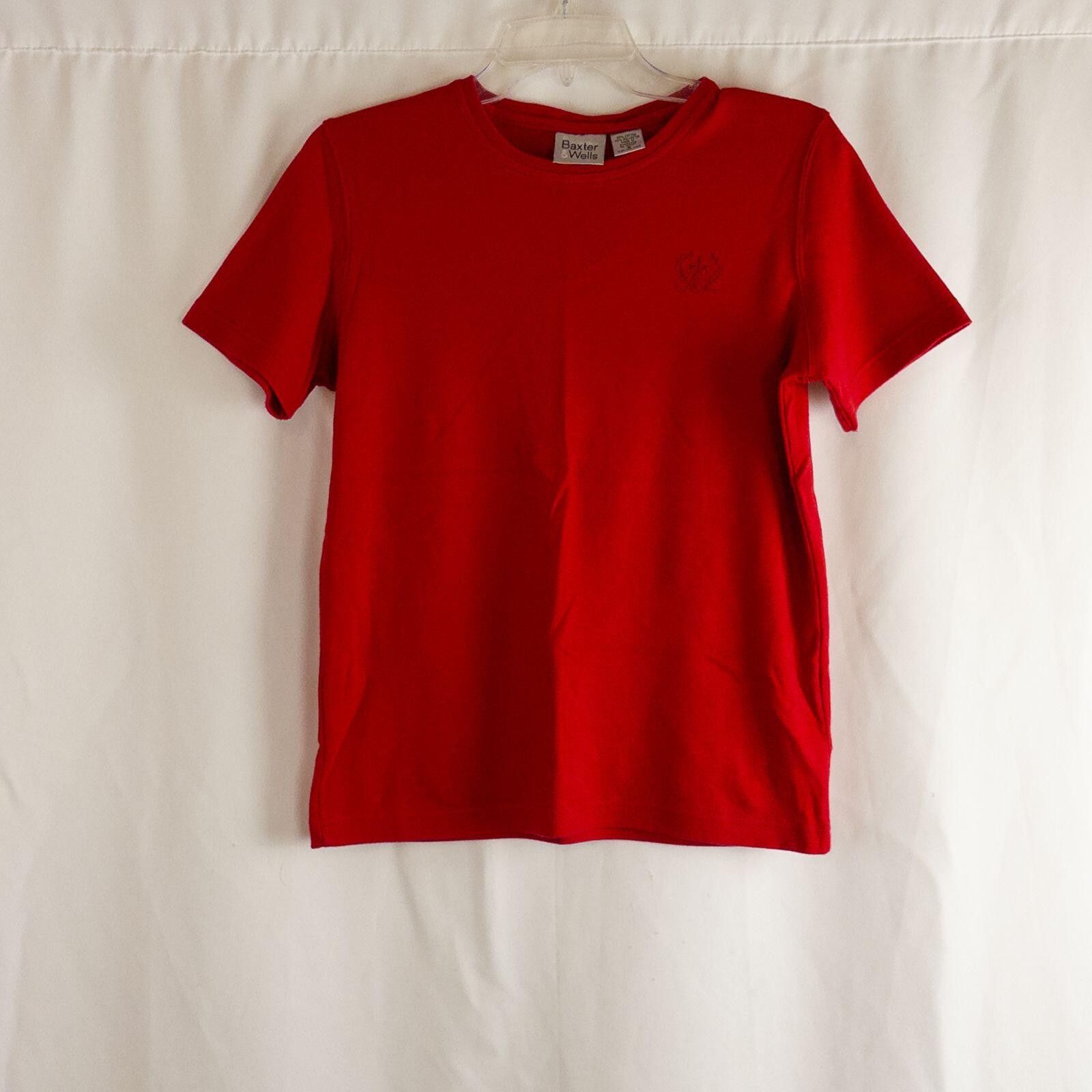 Other Baxter & Wells Vintage Red Solid T-Shirt Womens Small Size S / US 4 / IT 40 - 1 Thumbnail