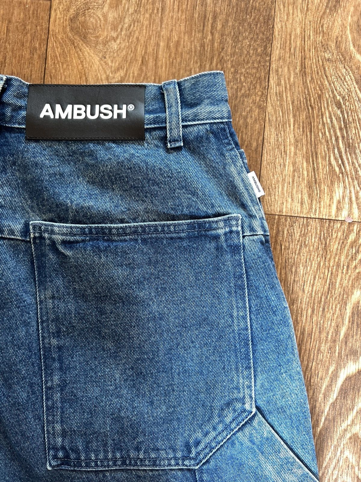Ambush Design New Ambush Pockets Denim Cargo Pants Mid Blue by AMBUSH® Size US 30 / EU 46 - 3 Thumbnail