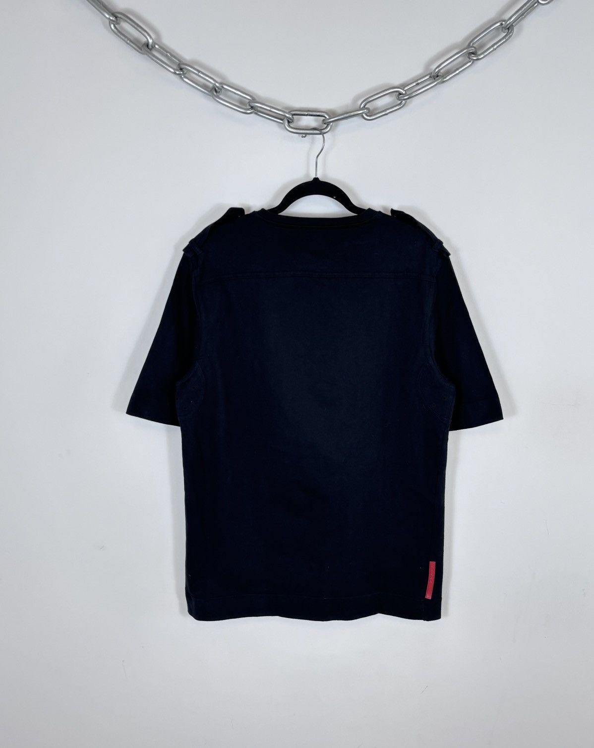 Prada Prada Red Tab Men’s Shoulders Straps Black T-Shirt Tee Size US L / EU 52-54 / 3 - 2 Thumbnail