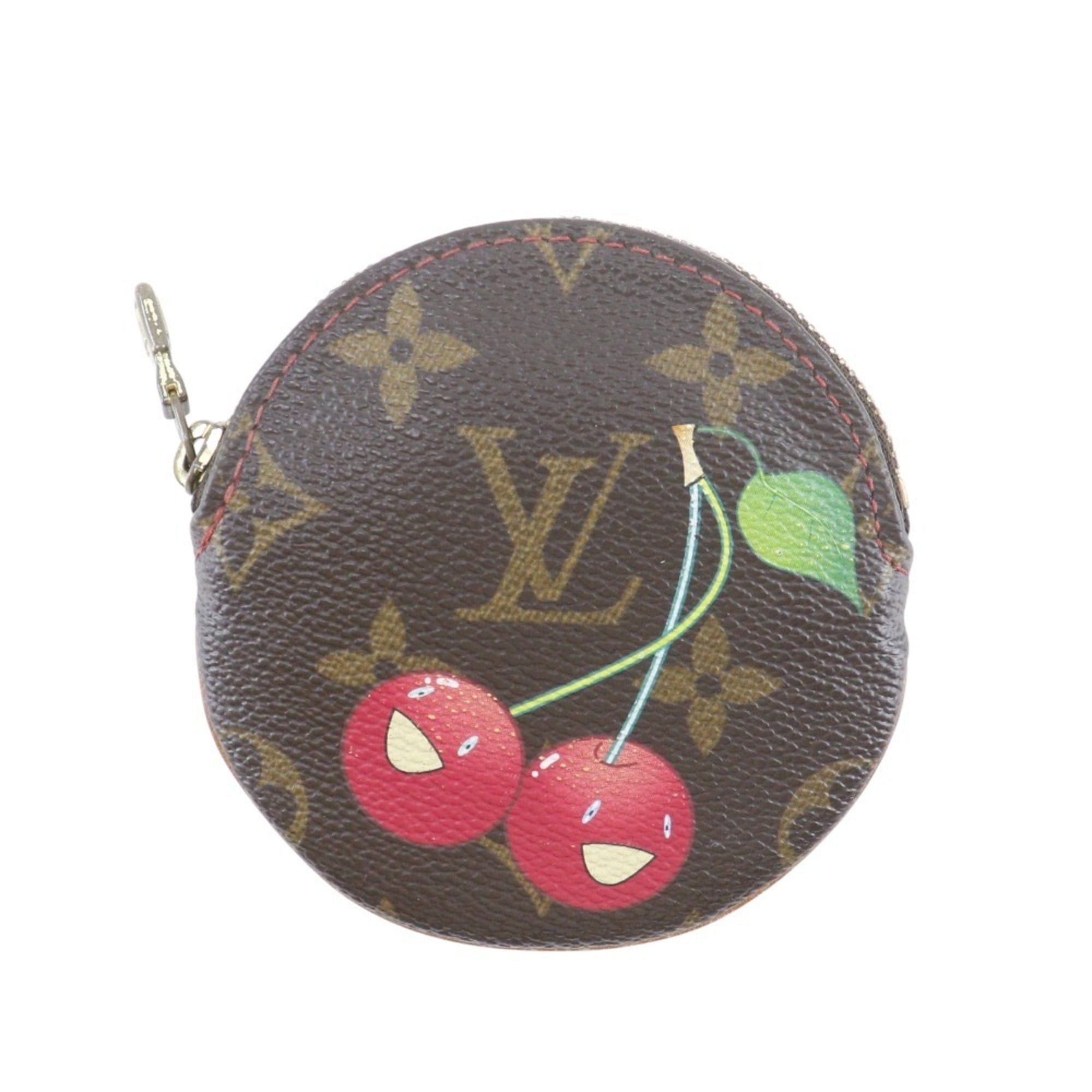 Louis Vuitton Louis Vuitton Portemonnaie Ron Coin Case, designed by Takashi Murakami, Cherry, M95043, Monogram Canvas, 2005, Brown, CT0035, Zipper Closure, Women's. Size ONE SIZE - 1 Thumbnail