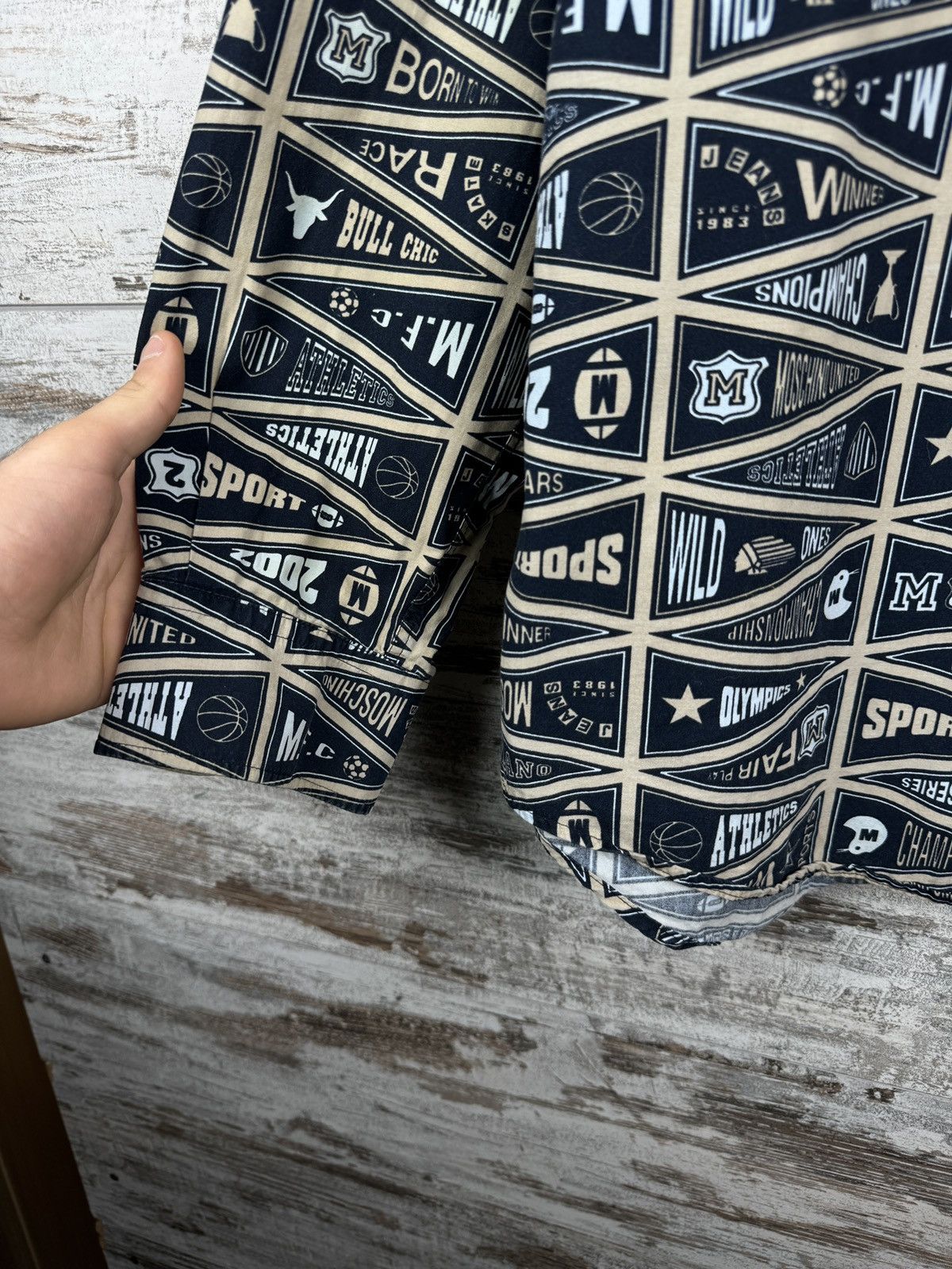 Moschino Mens Vintage Moschino Shirts button up luxury rare overprint Size US XL / EU 56 / 4 - 5 Thumbnail