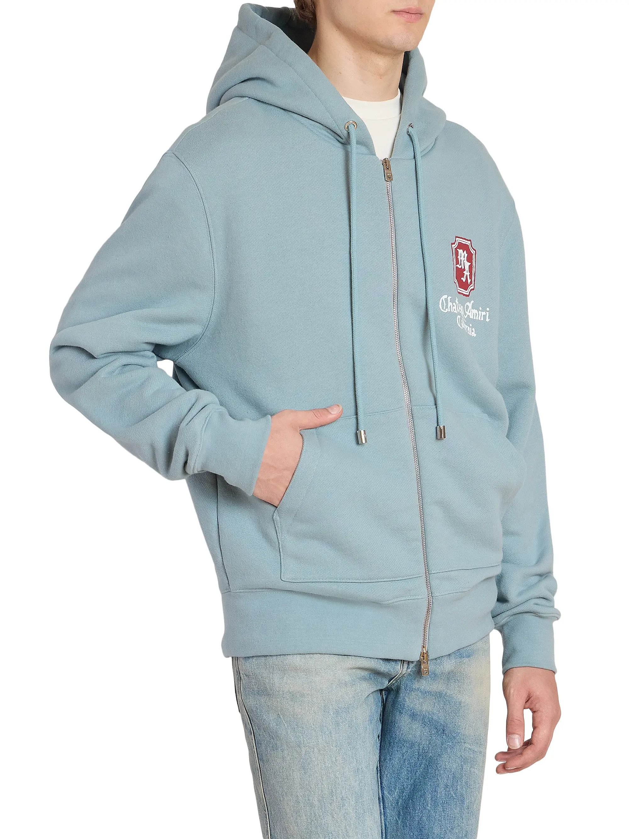 Amiri os11x0526 MA Chateau Full-Zip Hoodie in Blue Size US S / EU 44-46 / 1 - 4 Thumbnail